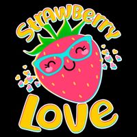 Cute Strawberry Love Drawstring Bag