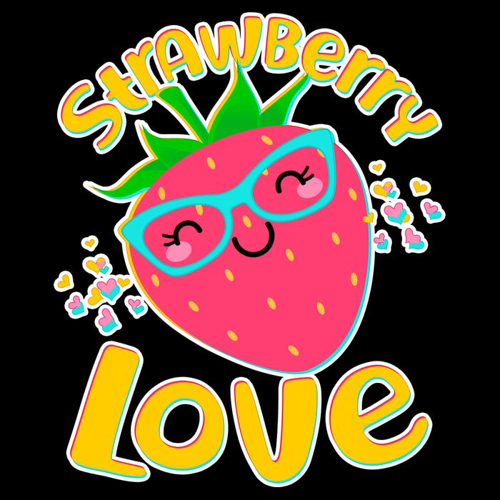 Cute Strawberry Love Drawstring Bag
