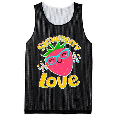 Cute Strawberry Love Mesh Reversible Basketball Jersey Tank