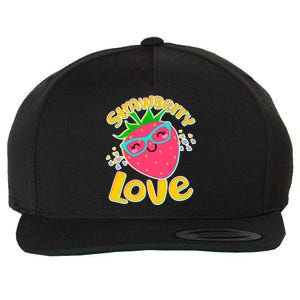 Cute Strawberry Love Wool Snapback Cap