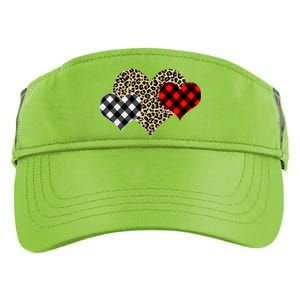 Cute Stylish Leopard Plaid Print Valentine Hearts Adult Drive Performance Visor