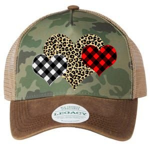 Cute Stylish Leopard Plaid Print Valentine Hearts Legacy Tie Dye Trucker Hat