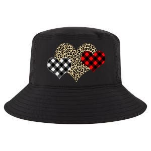 Cute Stylish Leopard Plaid Print Valentine Hearts Cool Comfort Performance Bucket Hat