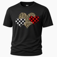Cute Stylish Leopard Plaid Print Valentine Hearts Performance Shirt