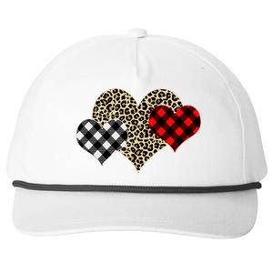 Cute Stylish Leopard Plaid Print Valentine Hearts Snapback Five-Panel Rope Hat