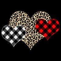 Cute Stylish Leopard Plaid Print Valentine Hearts Flatbill Hat