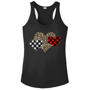 Cute Stylish Leopard Plaid Print Valentine Hearts Ladies PosiCharge Competitor Racerback Tank