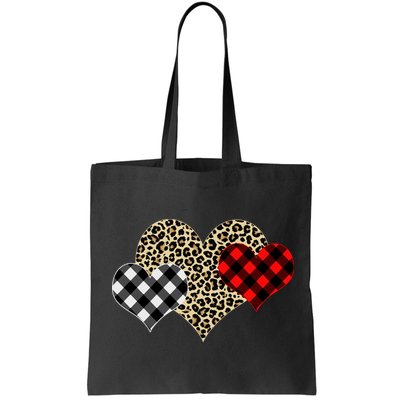 Cute Stylish Leopard Plaid Print Valentine Hearts Bag