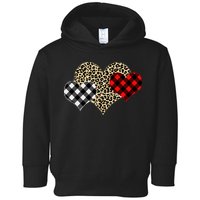 Cute Stylish Leopard Plaid Print Valentine Hearts Toddler Hoodie