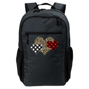 Cute Stylish Leopard Plaid Print Valentine Hearts Daily Commute Backpack