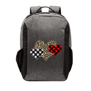 Cute Stylish Leopard Plaid Print Valentine Hearts Vector Backpack