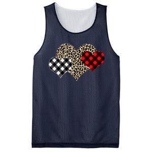 Cute Stylish Leopard Plaid Print Valentine Hearts Mesh Reversible Basketball Jersey Tank