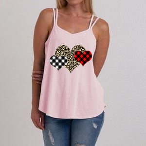 Cute Stylish Leopard Plaid Print Valentine Hearts Women's Strappy Tank