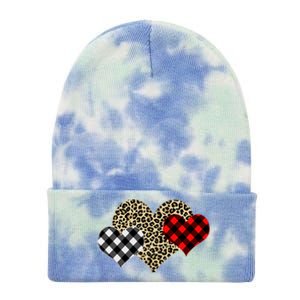 Cute Stylish Leopard Plaid Print Valentine Hearts Tie Dye 12in Knit Beanie