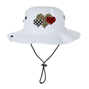 Cute Stylish Leopard Plaid Print Valentine Hearts Legacy Cool Fit Booney Bucket Hat