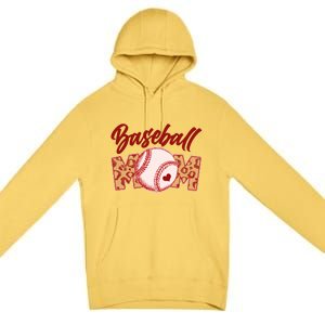 Cute Stylish Leopard Print Baseball Mom Premium Pullover Hoodie