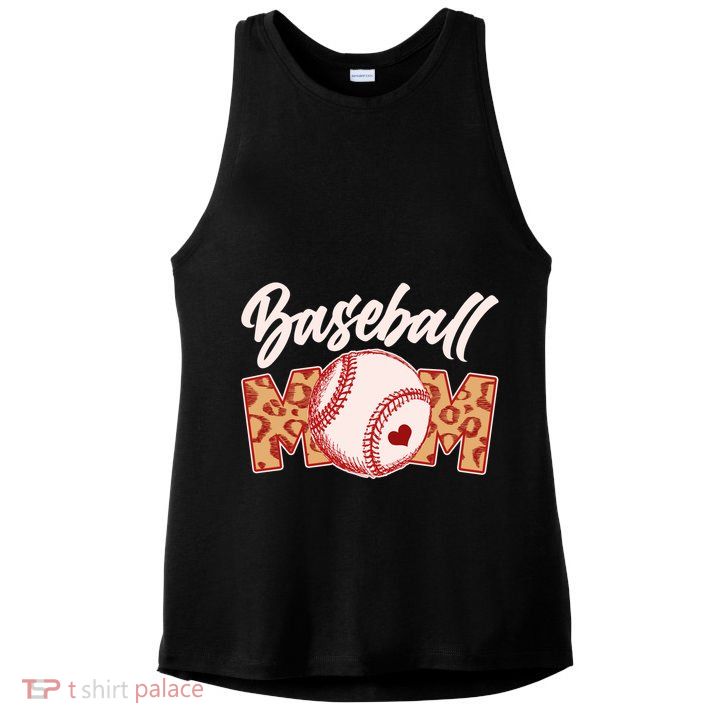 Cute Stylish Leopard Print Baseball Mom Ladies PosiCharge Tri-Blend Wicking Tank