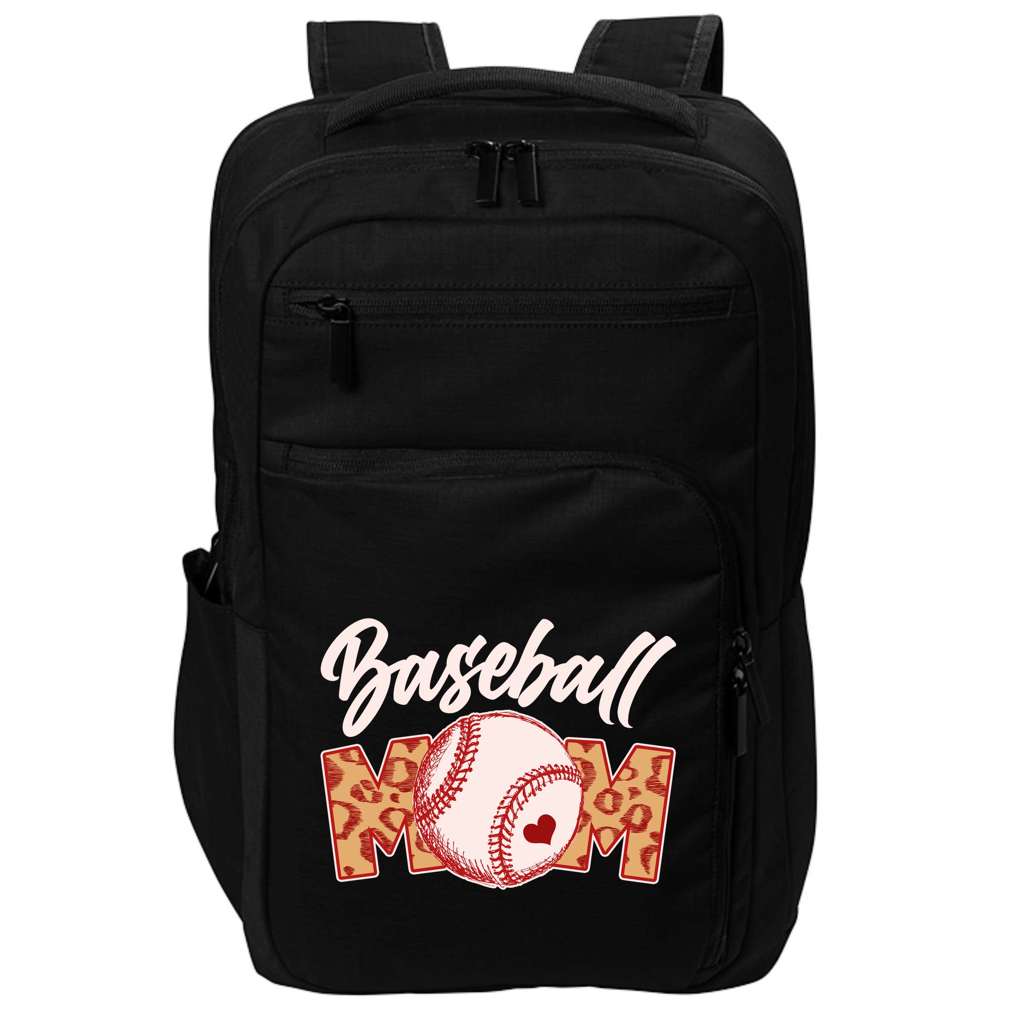 Cute Stylish Leopard Print Baseball Mom Impact Tech Backpack
