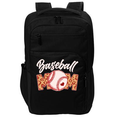 Cute Stylish Leopard Print Baseball Mom Impact Tech Backpack