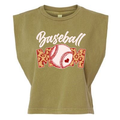 Cute Stylish Leopard Print Baseball Mom Garment-Dyed Women's Muscle Tee