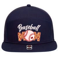 Cute Stylish Leopard Print Baseball Mom 7 Panel Mesh Trucker Snapback Hat