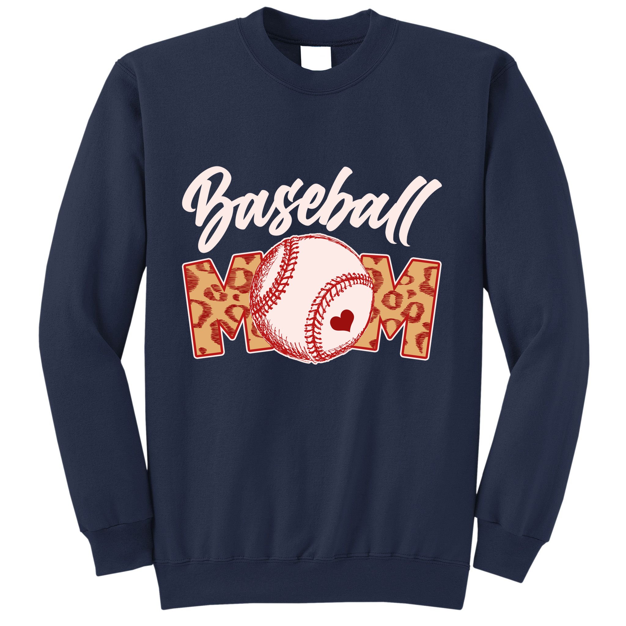 Cute Stylish Leopard Print Baseball Mom Sweatshirt