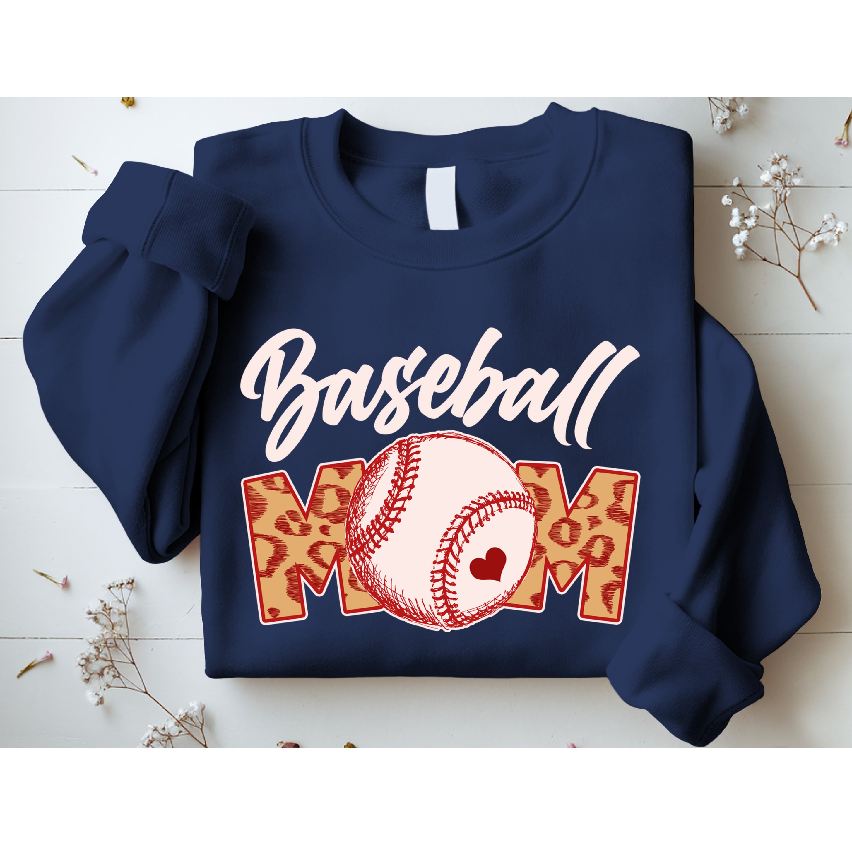 Cute Stylish Leopard Print Baseball Mom Sweatshirt