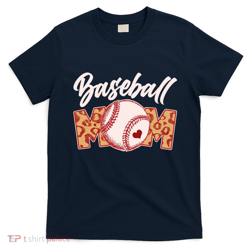 Cute Stylish Leopard Print Baseball Mom T-Shirt