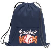 Cute Stylish Leopard Print Baseball Mom Sweatshirt Cinch Pack Bag