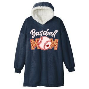 Cute Stylish Leopard Print Baseball Mom Hooded Wearable Blanket