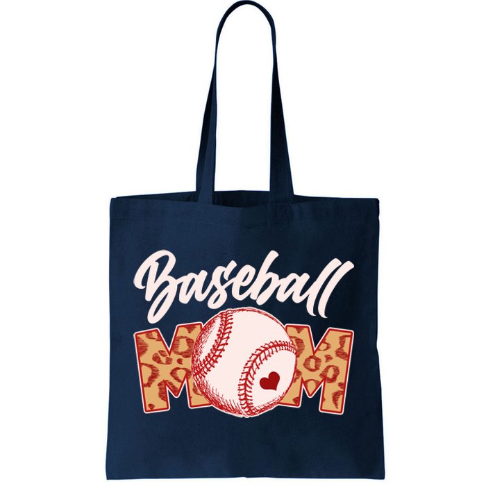 Cute Stylish Leopard Print Baseball Mom Tote Bag