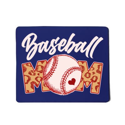 Cute Stylish Leopard Print Baseball Mom Mousepad