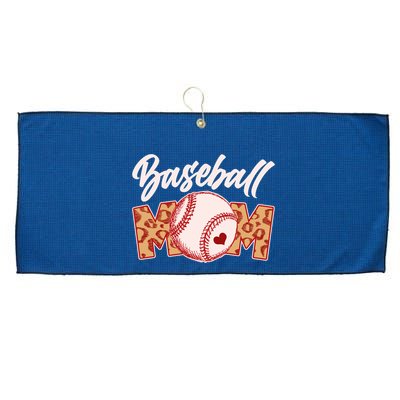 Cute Stylish Leopard Print Baseball Mom Large Microfiber Waffle Golf Towel