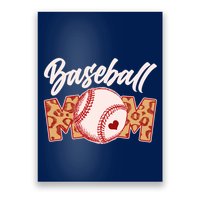 Cute Stylish Leopard Print Baseball Mom Poster