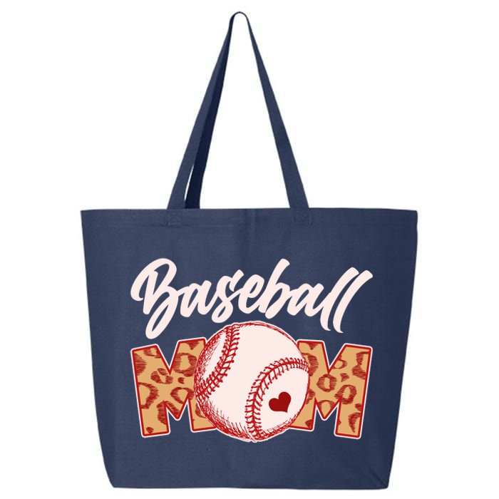 Cute Stylish Leopard Print Baseball Mom 25L Jumbo Tote