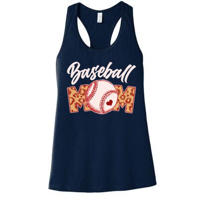 Cute Stylish Leopard Print Baseball Mom Women's Racerback Tank