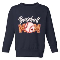 Cute Stylish Leopard Print Baseball Mom Toddler Sweatshirt