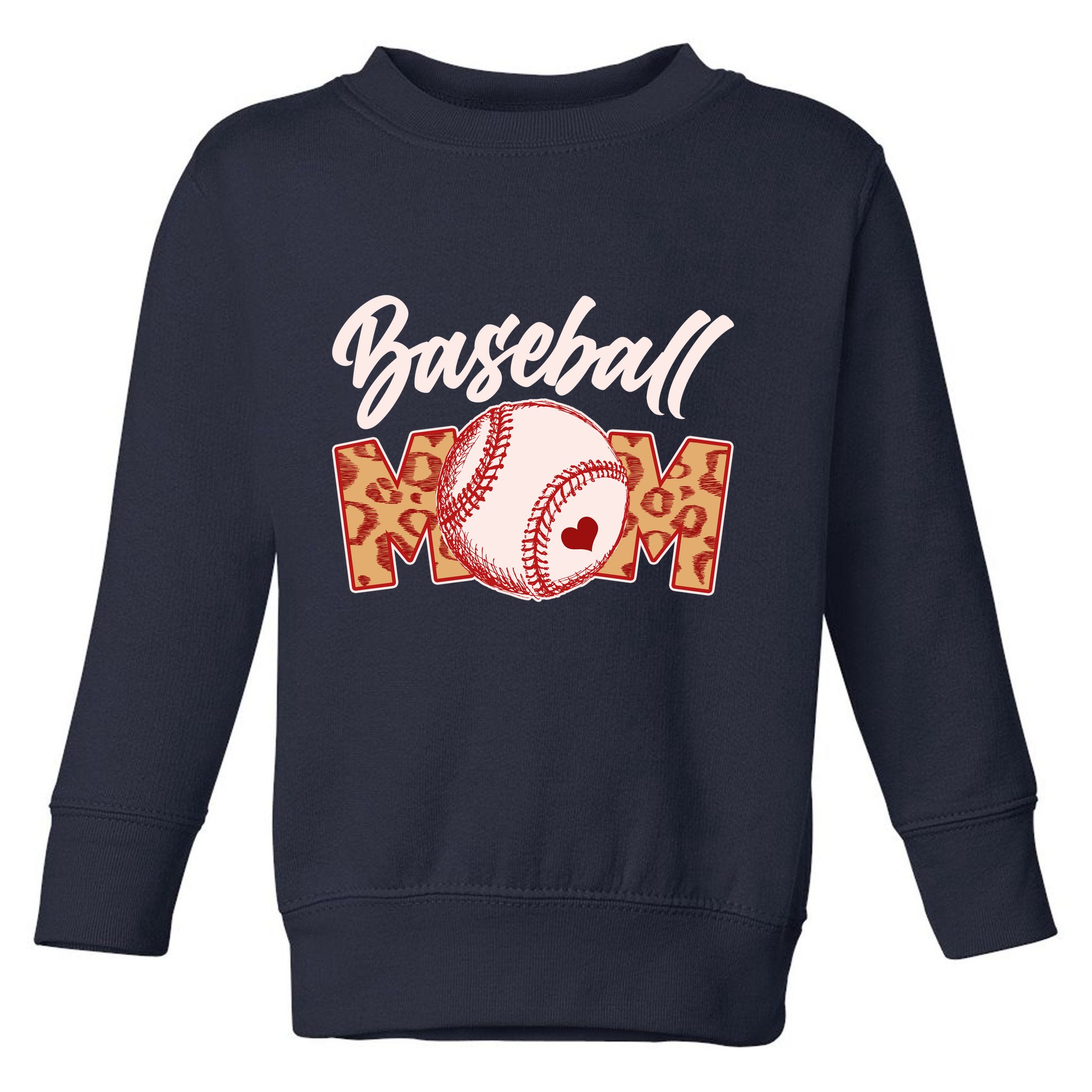 Cute Stylish Leopard Print Baseball Mom Toddler Sweatshirt