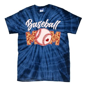 Cute Stylish Leopard Print Baseball Mom Tie-Dye T-Shirt