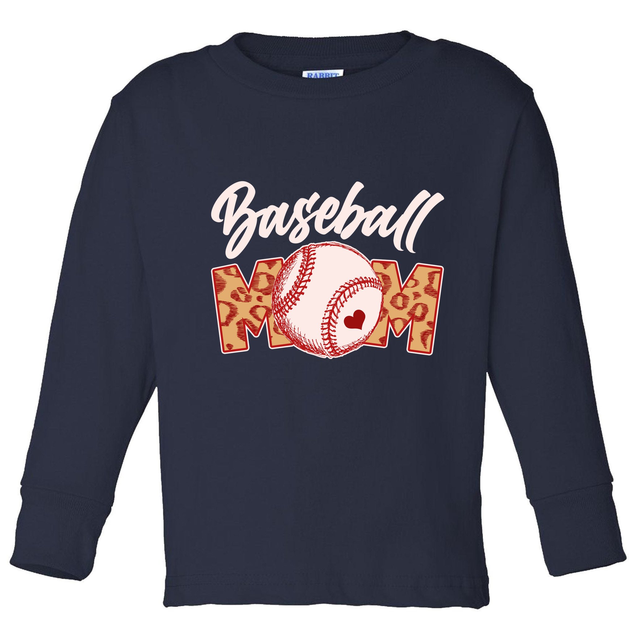 Cute Stylish Leopard Print Baseball Mom Toddler Long Sleeve Shirt