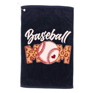 Cute Stylish Leopard Print Baseball Mom Platinum Collection Golf Towel