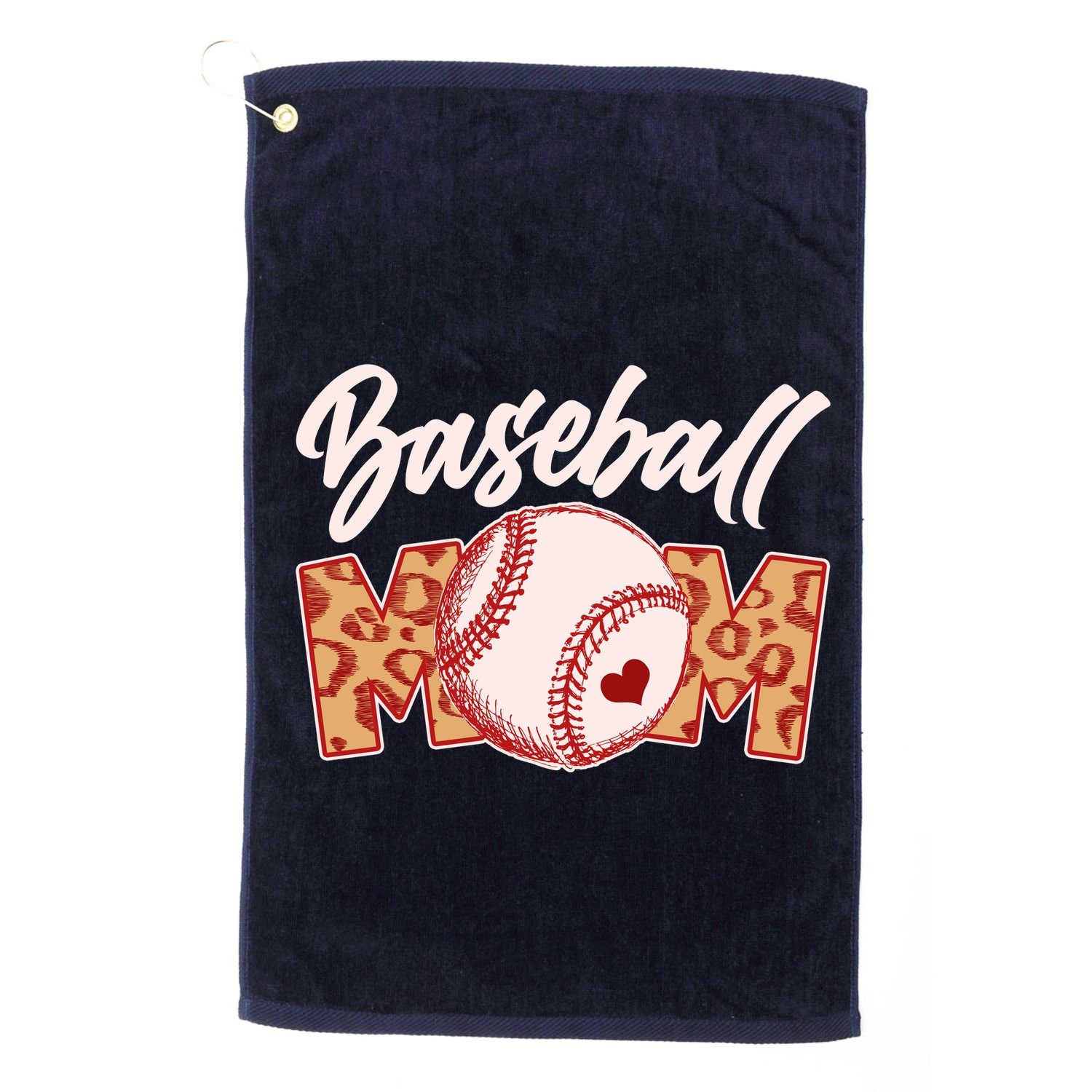 Cute Stylish Leopard Print Baseball Mom Golf Towel