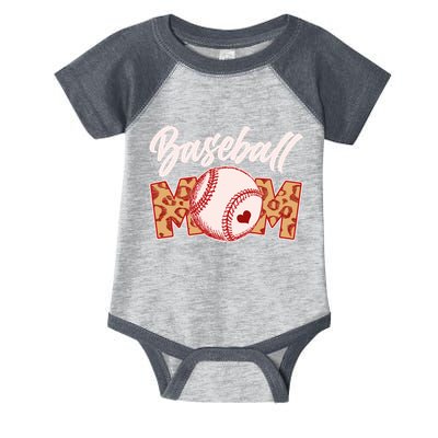 Cute Stylish Leopard Print Baseball Mom Infant Baby Jersey Bodysuit