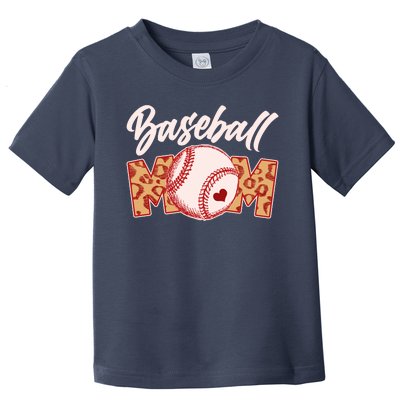 Cute Stylish Leopard Print Baseball Mom Toddler T-Shirt