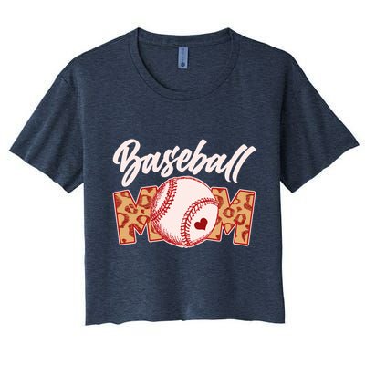 Cute Stylish Leopard Print Baseball Mom Crop Top