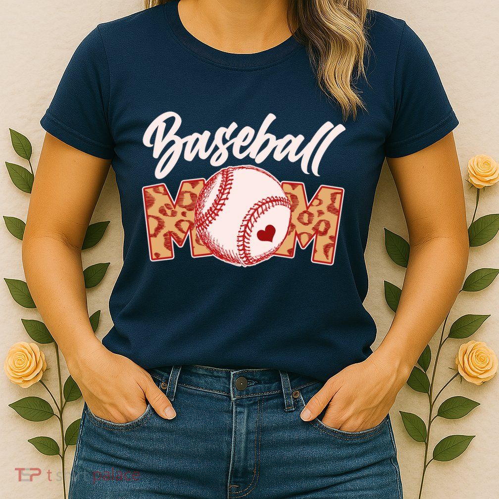 Cute Stylish Leopard Print Baseball Mom Womens T-Shirt