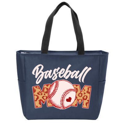 Cute Stylish Leopard Print Baseball Mom Zip Tote Bag