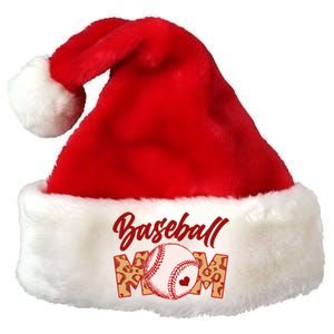 Cute Stylish Leopard Print Baseball Mom Premium Christmas Santa Hat