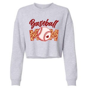 Cute Stylish Leopard Print Baseball Mom Cropped Pullover Crew