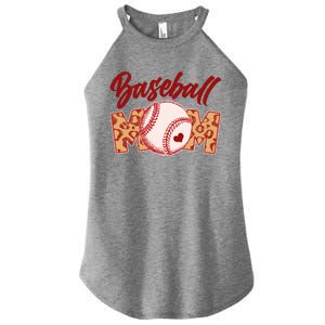 Cute Stylish Leopard Print Baseball Mom Women’s Perfect Tri Rocker Tank